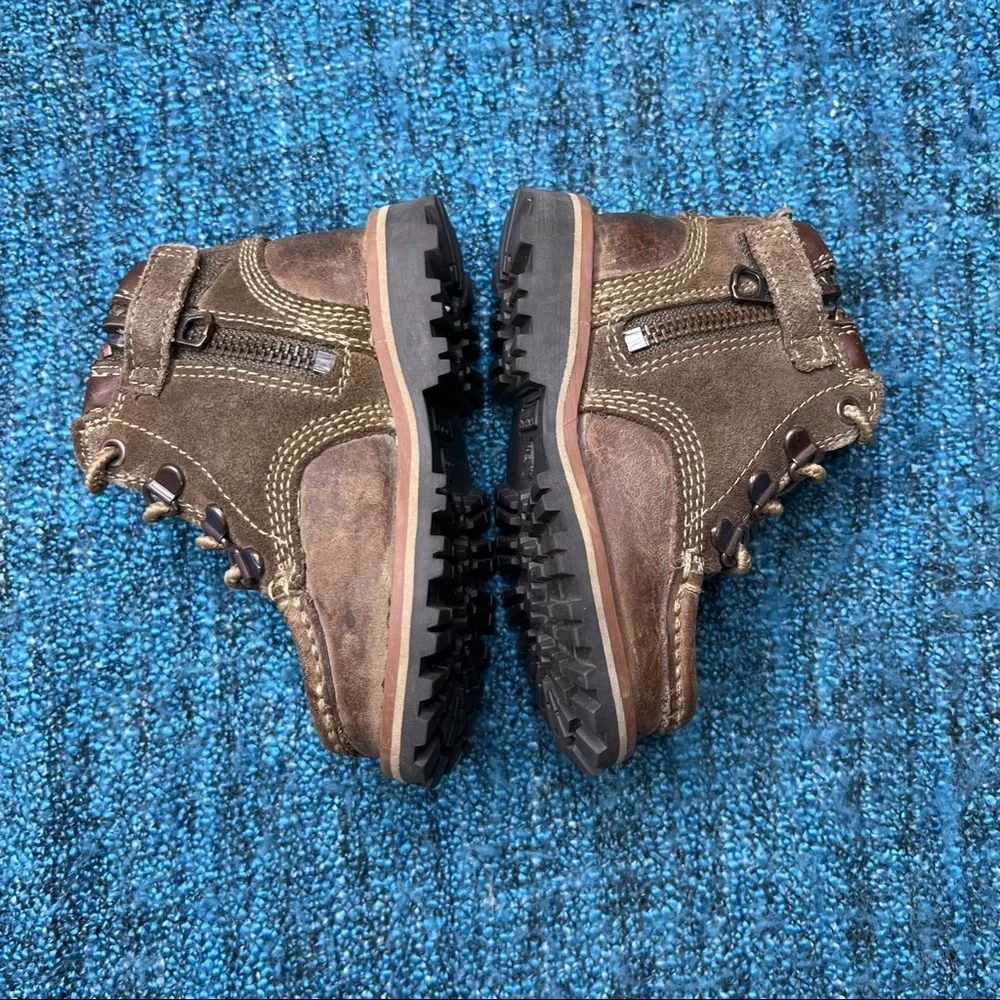 Timberland Toddler Brown Leather Chukka Boots Size 5 Moc Toe Lace Up CUTE